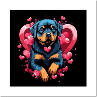 Rottweiler Valentine Day Posters and Art